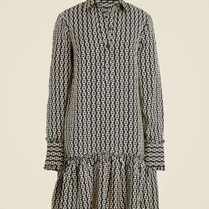 J. Crew Amelia Popover Shirt Dress in chain print Size Small NWOT
